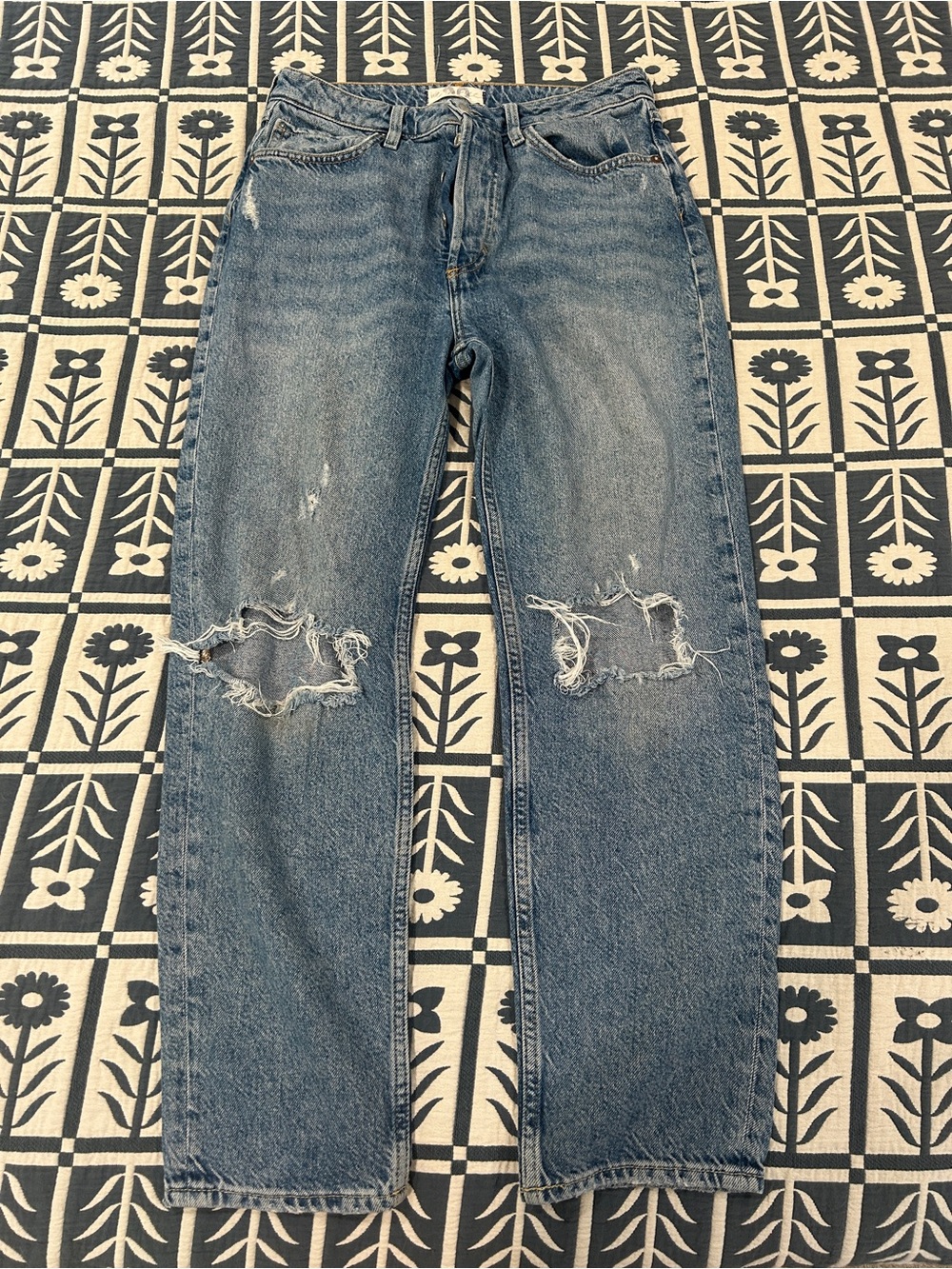 Free people button fly denim